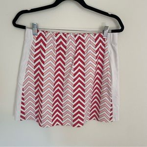 J. McLaughlin Pink / Red Chevron Athletic Tennis Golf Skirt